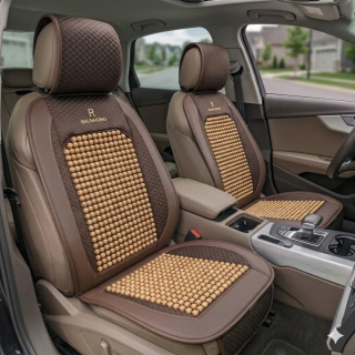 Coussin Siège Voiture Massant Perles Marron Respirant Anti-Chaleur | DSK Auto Tunisie