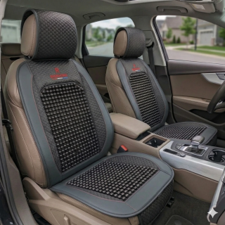 Coussin Siège Voiture Massant Perles Gris Respirant Anti-Chaleur | DSK Auto Tunisie