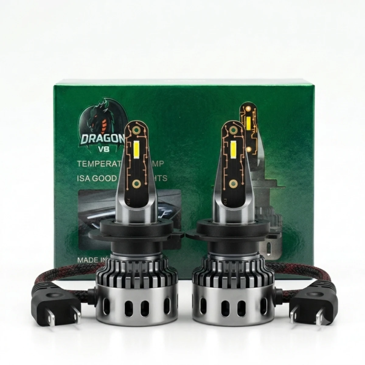 Kit d'Ampoules LED Dragon V8 – Phare Automobile Haute Luminosité – Temperature Lamp Voiture