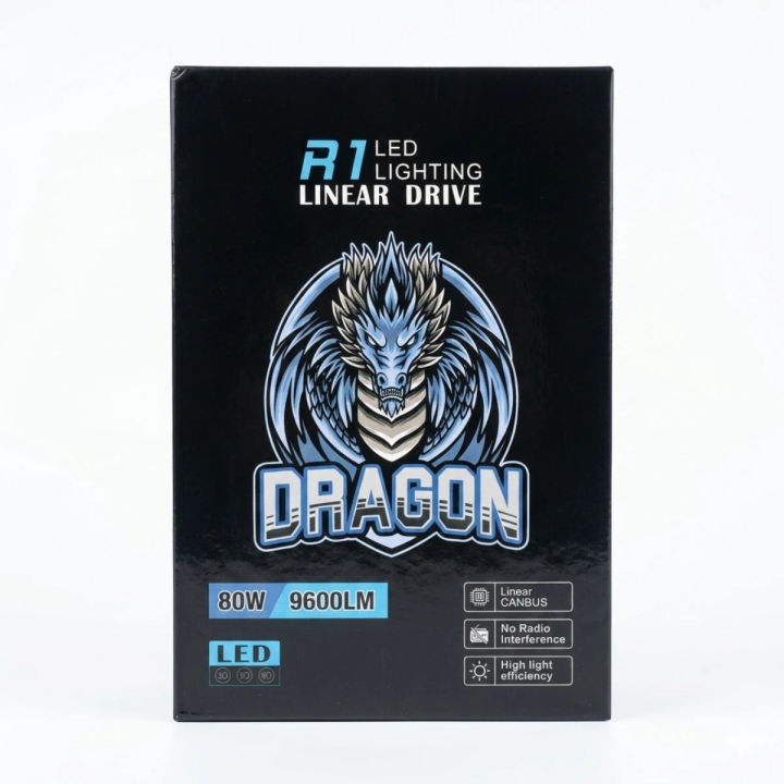 Kit d'Ampoules LED Dragon R1 Linear Drive – 80W 9600LM – CANBUS Sans Interférence – IP68 Waterproof