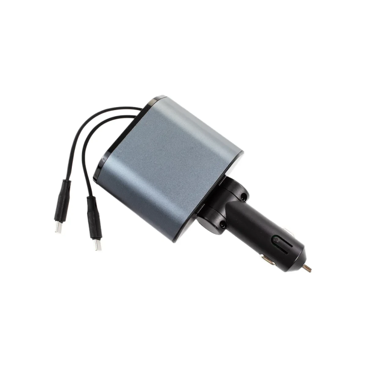 Chargeur Voiture Rétractable 100W Type-C iPhone Android Affichage Numérique | DSK Auto Tunisie