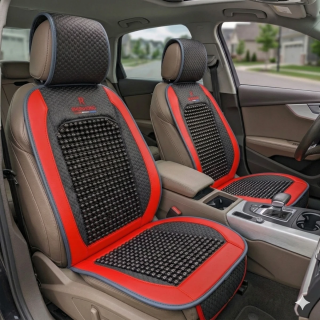 Coussin Siège Voiture Massant Perles Rouge Respirant Anti-Chaleur | DSK Auto Tunisie